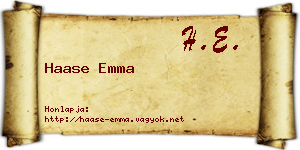 Haase Emma névjegykártya